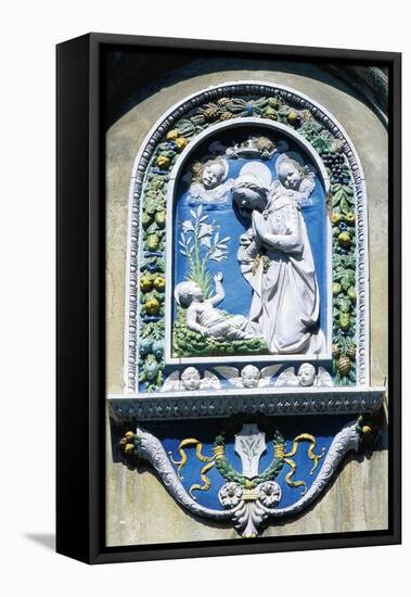 Madonna and Child, Painted Majolica, Asolo, Veneto, Italy-null-Framed Stretched Canvas
