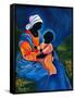 Madonna and child picking flowers-Patricia Brintle-Framed Stretched Canvas