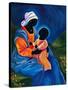 Madonna and child picking flowers-Patricia Brintle-Stretched Canvas