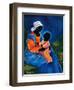 Madonna and child picking flowers-Patricia Brintle-Framed Giclee Print