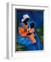 Madonna and child picking flowers-Patricia Brintle-Framed Giclee Print