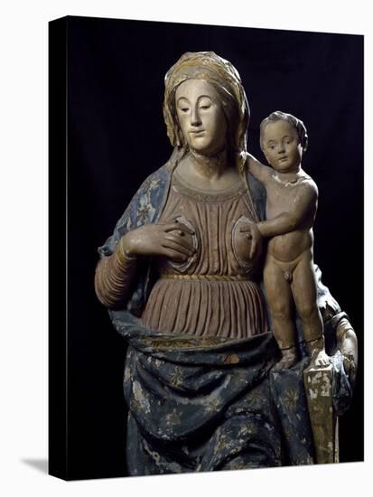 Madonna and Child, Polychrome Plaster Statue, Italy-null-Stretched Canvas