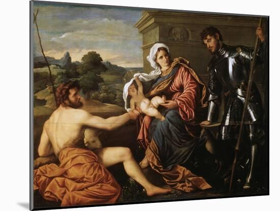 Madonna and Child, Saint John the Baptist and Saint George, Early 1530S-Paris Bordone-Mounted Giclee Print