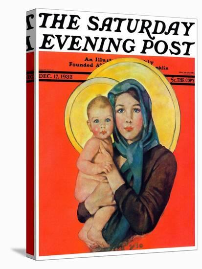 "Madonna and Child," Saturday Evening Post Cover, December 17, 1932-Ellen Pyle-Stretched Canvas
