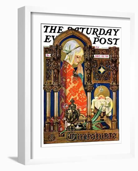 "Madonna and Child," Saturday Evening Post Cover, December 22, 1928-Joseph Christian Leyendecker-Framed Giclee Print