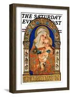 "Madonna and Child," Saturday Evening Post Cover, December 24, 1927-Joseph Christian Leyendecker-Framed Giclee Print