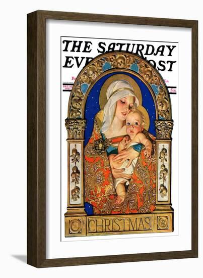 "Madonna and Child," Saturday Evening Post Cover, December 24, 1927-Joseph Christian Leyendecker-Framed Giclee Print