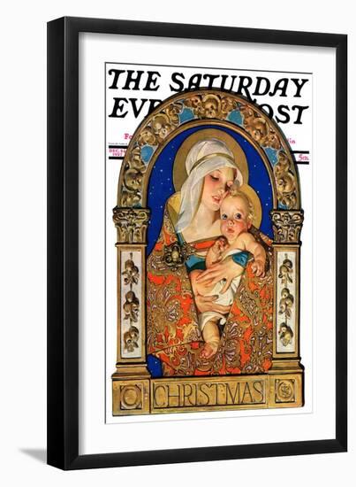 "Madonna and Child," Saturday Evening Post Cover, December 24, 1927-Joseph Christian Leyendecker-Framed Giclee Print