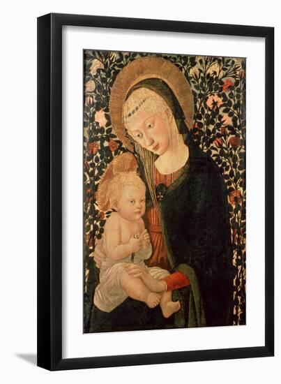 Madonna and Child Seated, Child Holding a Bird-Pier Francesco Fiorentino-Framed Giclee Print