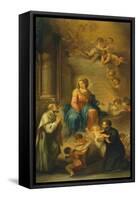 Madonna and Child, St Andrew Avellino and St Gaetano of Thiene-Giuseppe Palizzi-Framed Stretched Canvas