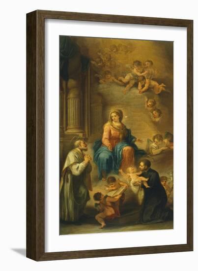 Madonna and Child, St Andrew Avellino and St Gaetano of Thiene-Giuseppe Palizzi-Framed Giclee Print