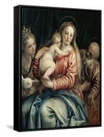 Madonna and Child, St Peter and St Agnes, 1555-1560-Paolo Caliari-Framed Stretched Canvas