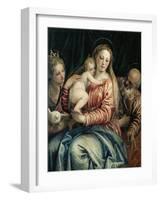 Madonna and Child, St Peter and St Agnes, 1555-1560-Paolo Caliari-Framed Giclee Print