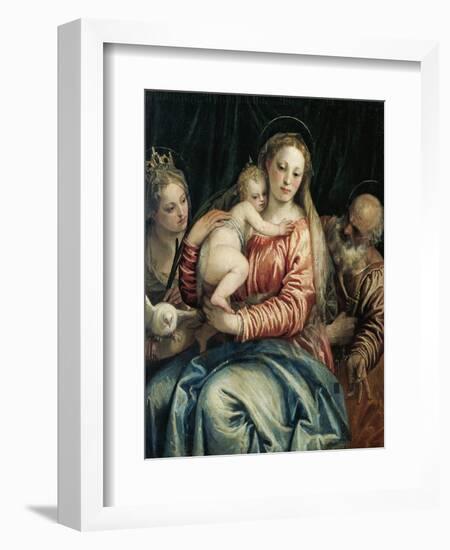 Madonna and Child, St Peter and St Agnes, 1555-1560-Paolo Caliari-Framed Giclee Print