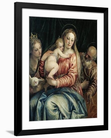 Madonna and Child, St Peter and St Agnes, 1555-1560-Paolo Caliari-Framed Giclee Print