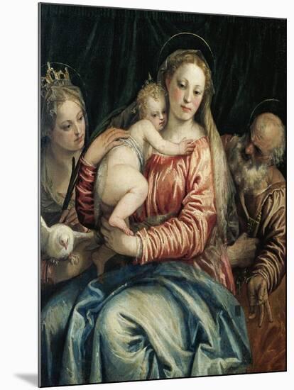 Madonna and Child, St Peter and St Agnes, 1555-1560-Paolo Caliari-Mounted Giclee Print