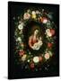 Madonna and Child Surrounded by a Garland of Flowers-Jan Brueghel the Younger-Stretched Canvas