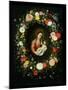 Madonna and Child Surrounded by a Garland of Flowers-Jan Brueghel the Younger-Mounted Giclee Print