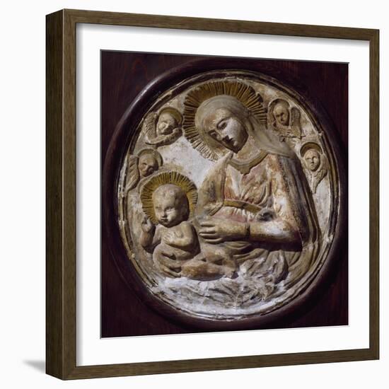 Madonna and Child, Terracotta Tondo, Villa Contarini, Piazzola Sul Brenta, Veneto, Italy-null-Framed Giclee Print