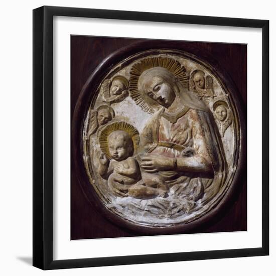 Madonna and Child, Terracotta Tondo, Villa Contarini, Piazzola Sul Brenta, Veneto, Italy-null-Framed Giclee Print