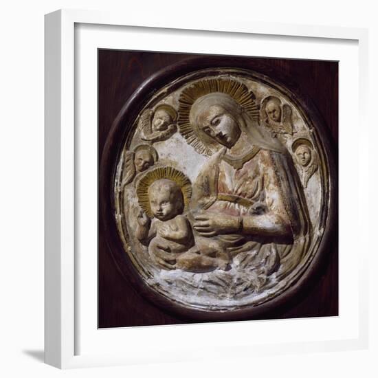 Madonna and Child, Terracotta Tondo, Villa Contarini, Piazzola Sul Brenta, Veneto, Italy-null-Framed Giclee Print