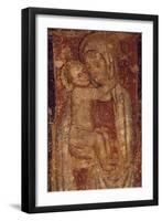 Madonna and Child, the Crypt of Saint Columban's Abbey, Bobbio, Emilia-Romagna, Detail, Italy-null-Framed Giclee Print