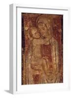 Madonna and Child, the Crypt of Saint Columban's Abbey, Bobbio, Emilia-Romagna, Detail, Italy-null-Framed Giclee Print