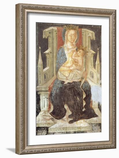 Madonna and Child, the Crypt of Saint Columban's Abbey, Bobbio, Emilia-Romagna, Italy-null-Framed Giclee Print