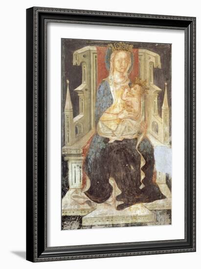 Madonna and Child, the Crypt of Saint Columban's Abbey, Bobbio, Emilia-Romagna, Italy-null-Framed Giclee Print