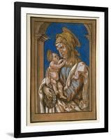 Madonna and Child under an Arch, 1508 (Woodcut, Overworked with Watercolour and Bodycolour)-Hans Burgkmair-Framed Giclee Print