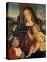 Madonna and Child with a Cardinal as a Benefactor, C.1500-Bernardino di Betto Pinturicchio-Stretched Canvas