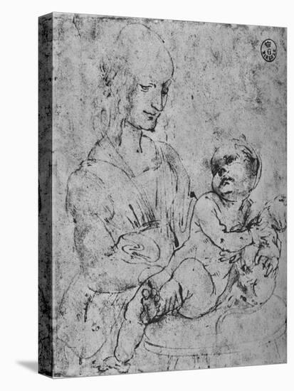 'Madonna and Child with a Cat', 1478-1480 (1945)-Leonardo Da Vinci-Stretched Canvas