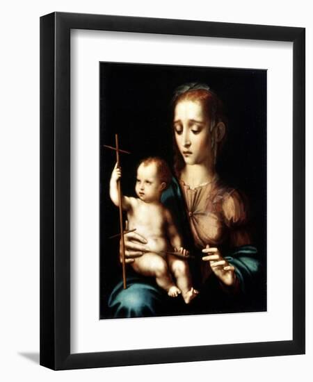 Madonna and Child with a Cross-Shaped Distaff, 1570S-Luis De morales-Framed Giclee Print