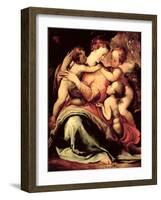 Madonna and Child with an Angel and the Infant St. John the Baptist-Francesco Salviati-Framed Giclee Print