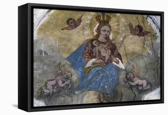 Madonna and Child with Angel, Colle Saint Lucia, Veneto, Italy-null-Framed Stretched Canvas