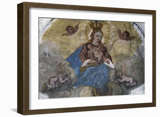 Madonna and Child with Angel, Colle Saint Lucia, Veneto, Italy-null-Framed Giclee Print