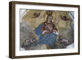 Madonna and Child with Angel, Colle Saint Lucia, Veneto, Italy-null-Framed Giclee Print