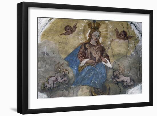Madonna and Child with Angel, Colle Saint Lucia, Veneto, Italy-null-Framed Giclee Print