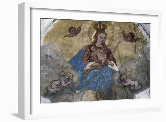 Madonna and Child with Angel, Colle Saint Lucia, Veneto, Italy-null-Framed Giclee Print