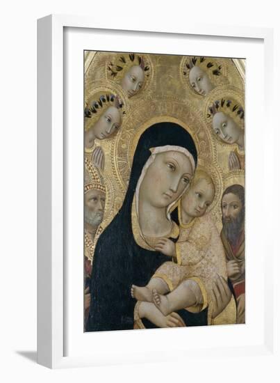 Madonna and Child with Angels and Saints, C.1450-Sano di Pietro-Framed Giclee Print