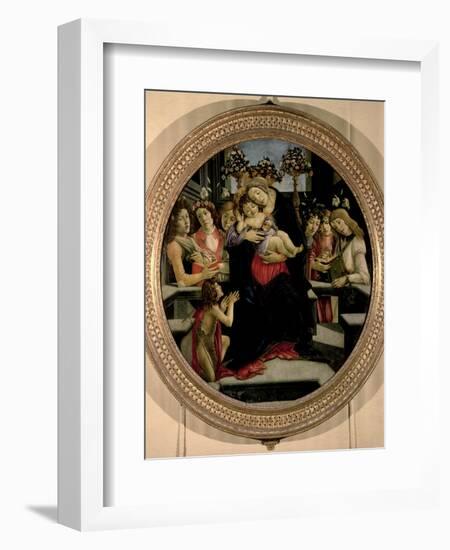 Madonna and Child with Angels and St. John the Baptist-Sandro Botticelli-Framed Giclee Print