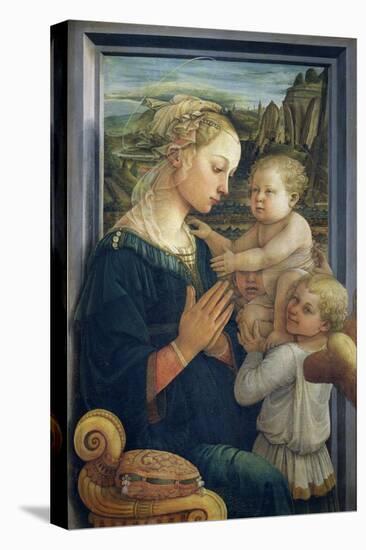 Madonna and Child with Angels, c.1455-Fra Filippo Lippi-Stretched Canvas