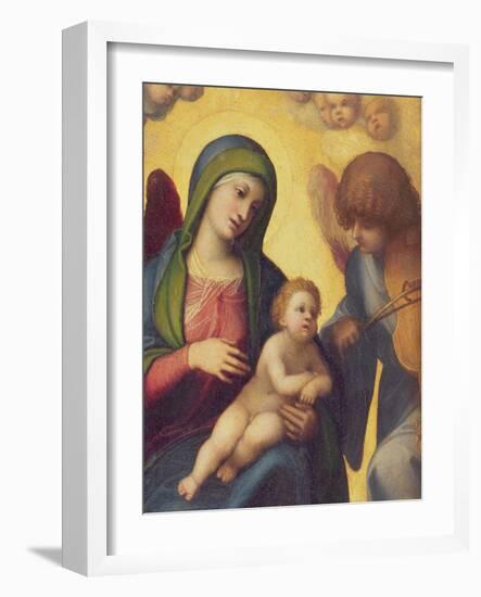 Madonna and Child with Angels circa 1510-15 (Detail)-Correggio-Framed Giclee Print