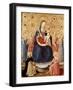 Madonna and Child with Angels, Saint Dominic and Saint Catherine of Alexandria, C.1435 (Tempera & G-Fra (c 1387-1455) Angelico-Framed Giclee Print