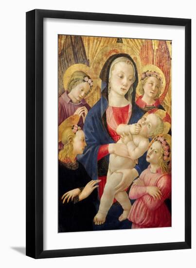 Madonna and Child with Angels-Master Of The Castello Nativity-Framed Giclee Print