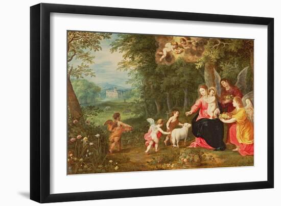 Madonna and Child with Angels-Brueghel & Balen-Framed Giclee Print