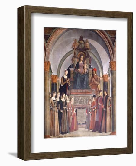 Madonna and Child with Angels-Lorenzo Costa-Framed Giclee Print