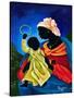 Madonna and child with crown of flowers-Patricia Brintle-Stretched Canvas