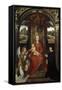 Madonna and Child with Donors and an Angel by Hans Memling-null-Framed Stretched Canvas