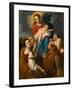 Madonna and Child with Five Saints, circa 1627-1630 (Oil on Cradled Oak Panel)-Anthony Van Dyck-Framed Giclee Print